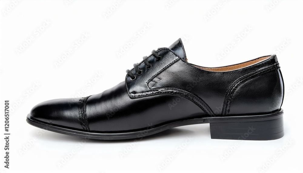 Classic black leather oxford shoe. Classic black leather oxford shoe.