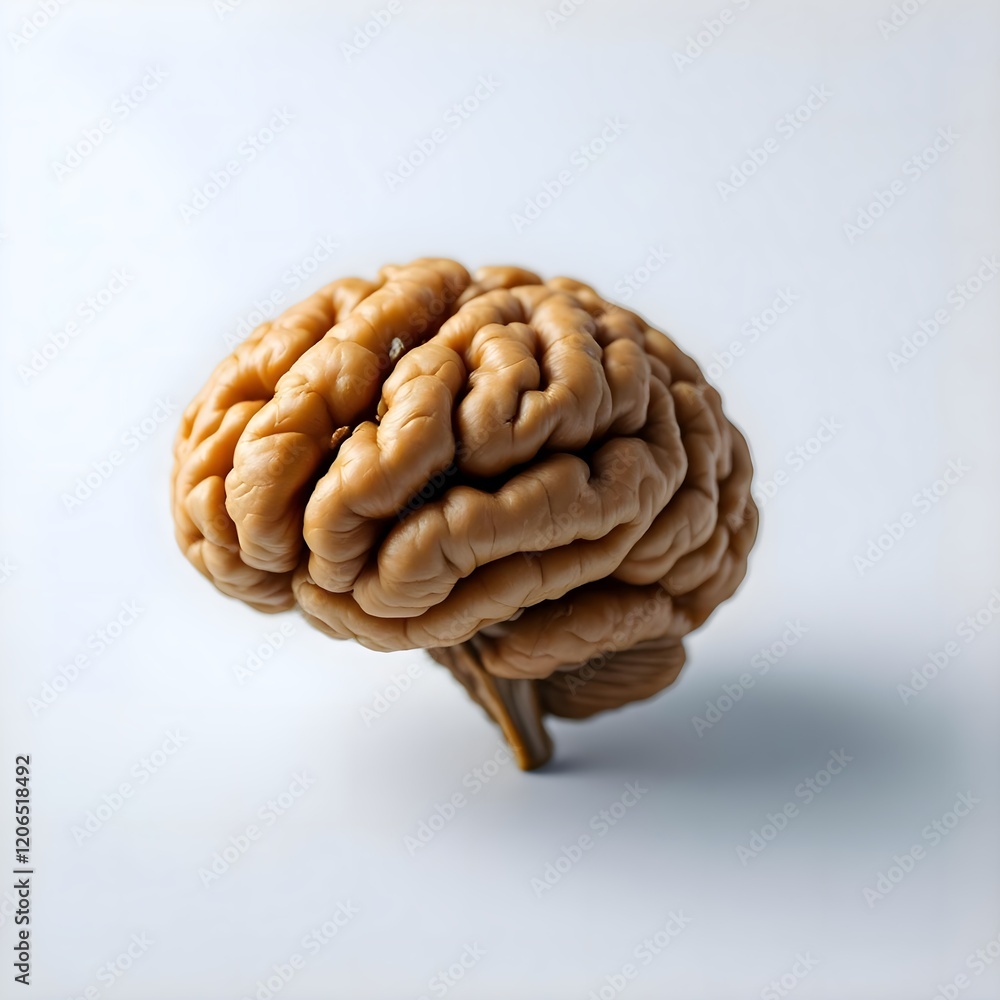 Human Brain Model: Detailed Anatomical Study in Neutral Tones Human Brain Model: Detailed Anatomical Study in Neutral Tones