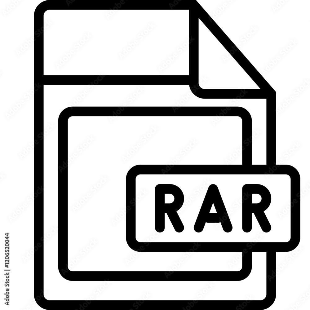 Rar file line icon design vector Rar file line icon design vector