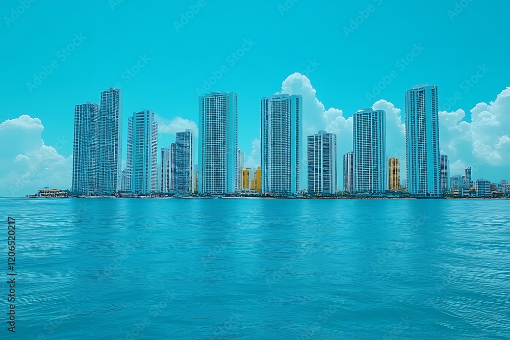 Naklejka premium Coastal City Skyline.