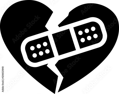 Broken Heart Glyph Icon