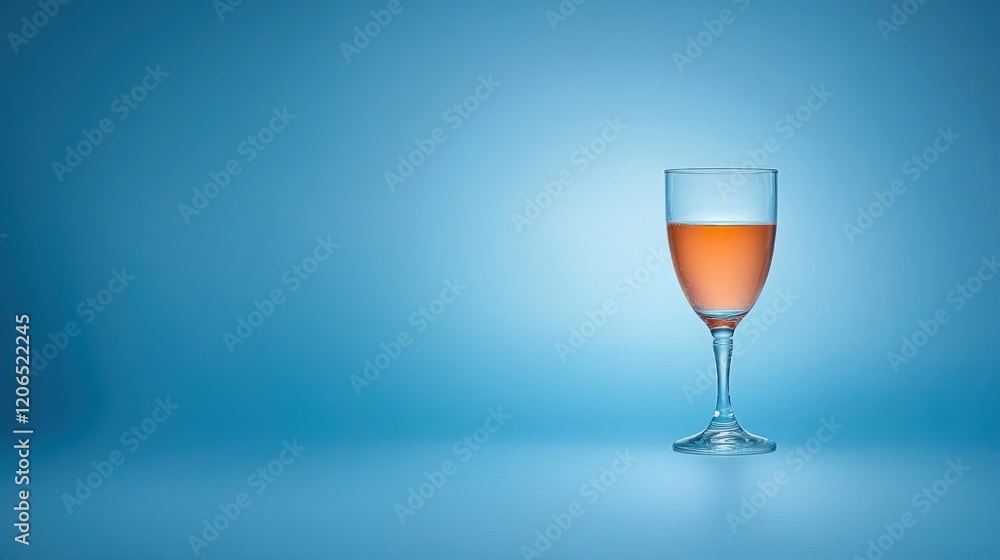 A glass of orange beverage against a blue background, highlighting simplicity and elegance. A glass of orange beverage against a blue background, highlighting simplicity and elegance.