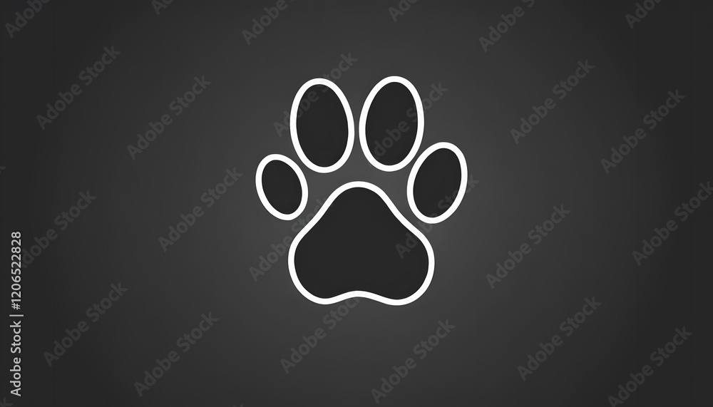 Dog paw print. Paw icon. Vector illustration Dog paw print. Paw icon. Vector illustration