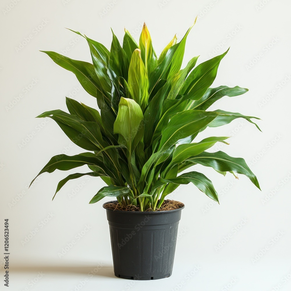 Dracaena fragrans 'Massangeana' in a Black Pot Dracaena fragrans 'Massangeana' in a Black Pot