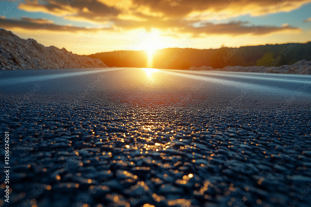 Obraz premium Asphalt Paving on a Quiet Construction Site: A Subtle Look at the Progress of Urban Development