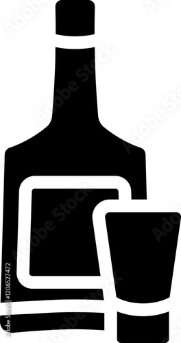 Tequila With Shot Glass Glyph Icon