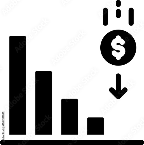 Economy Crash Glyph Icon