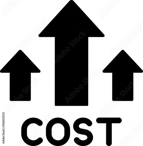 Cost Increase Glyph Icon