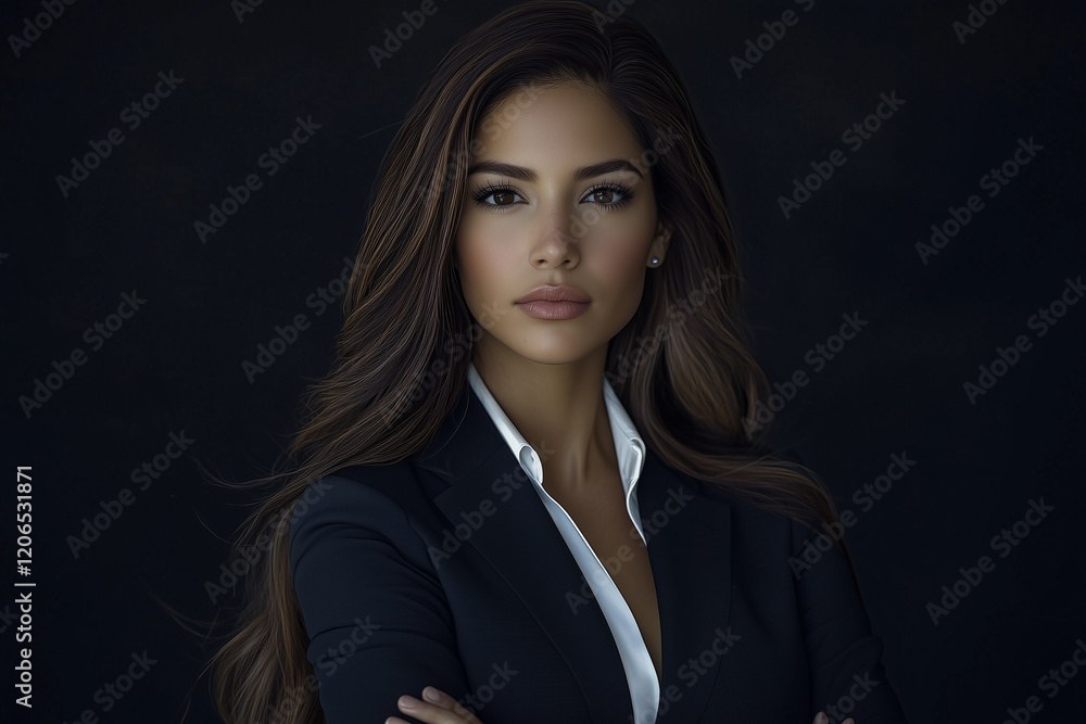 Confident Professional Woman in Business Attire with Arms Crossed Confident Professional Woman in Business Attire with Arms Crossed