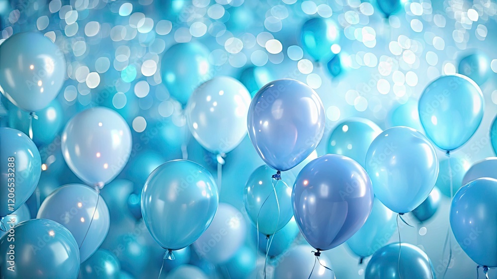Low Light Blue Balloons Minimalist Studio Photography - Soft, Scattered, Artistic Image Low Light Blue Balloons Minimalist Studio Photography - Soft, Scattered, Artistic Image