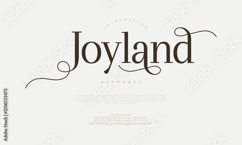 Joyland typography beauty fashion elegant minimalist serif italic fonts decorative wedding vintage retro logos. Minimal luxury font alphabet logo. Vector illustration