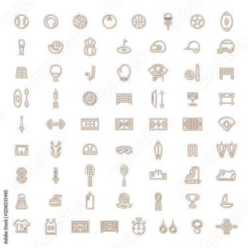 カラーシャドウスポーツ関連のイラストアイコンセット