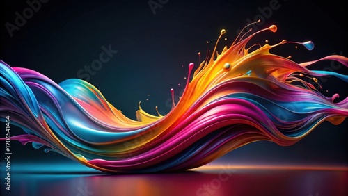Dynamic Flow of Vibrant Hues in Abstract Swirl Design