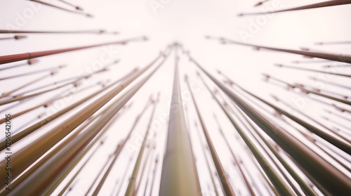 Wallpaper Mural Low angle view of numerous tall, slender stalks converging upwards against a bright sky. Torontodigital.ca