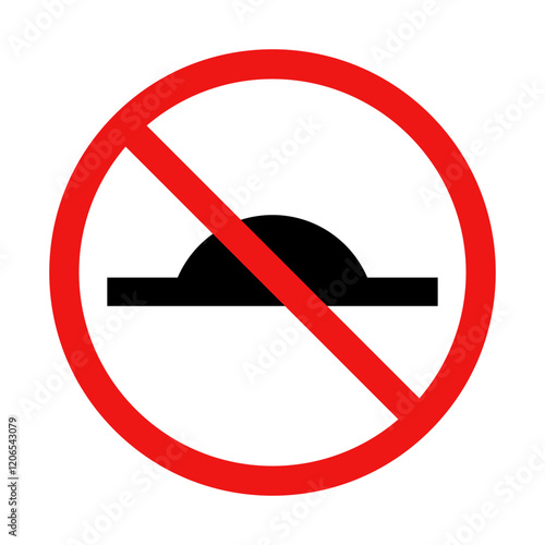 No Speed Bump Sign on White Background