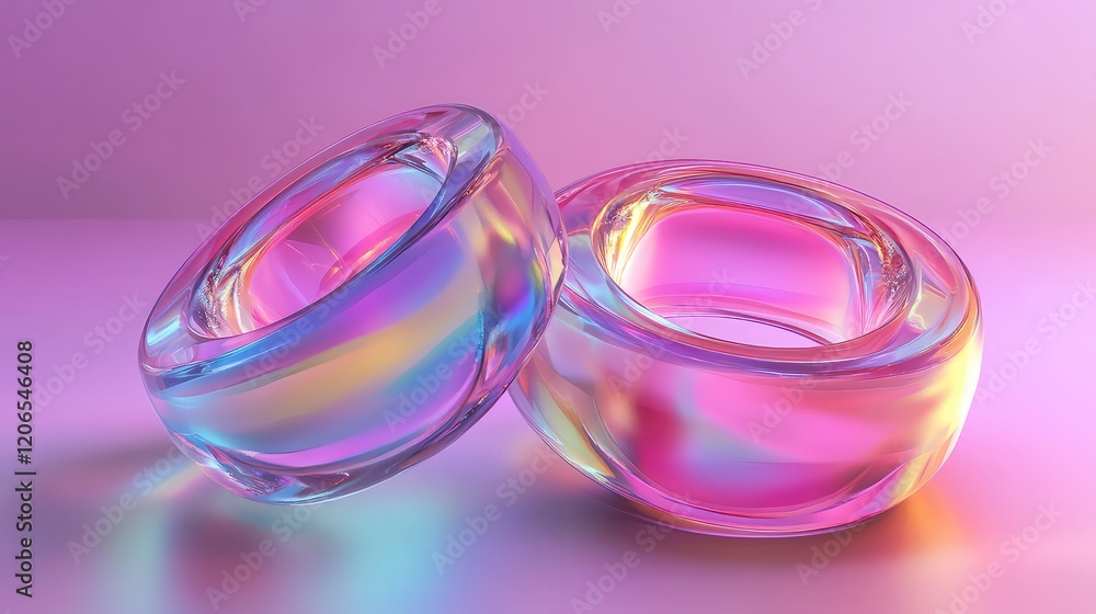Rround Abstract iridescent background design, 3d render Rround Abstract iridescent background design, 3d render