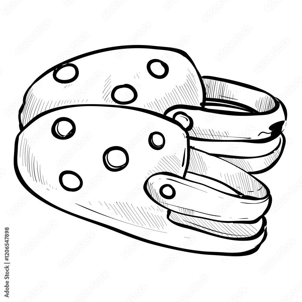 Home Slippers handdrawn illustration Home Slippers handdrawn illustration
