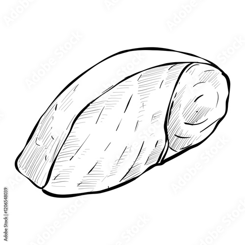 Tuna Meat handdrawn illustration
