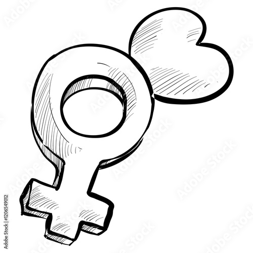 female gender icon handdrawn illustration