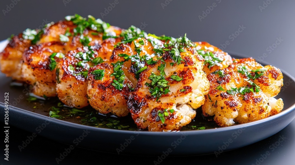 Plate of grilled chicken garnished with fresh herbs on a rustic wooden table Plate of grilled chicken garnished with fresh herbs on a rustic wooden table