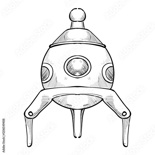 rocket handdrawn illustration