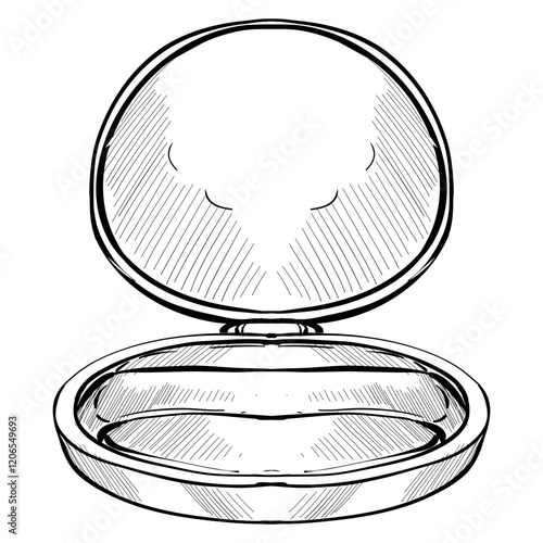 face powder handdrawn illustration