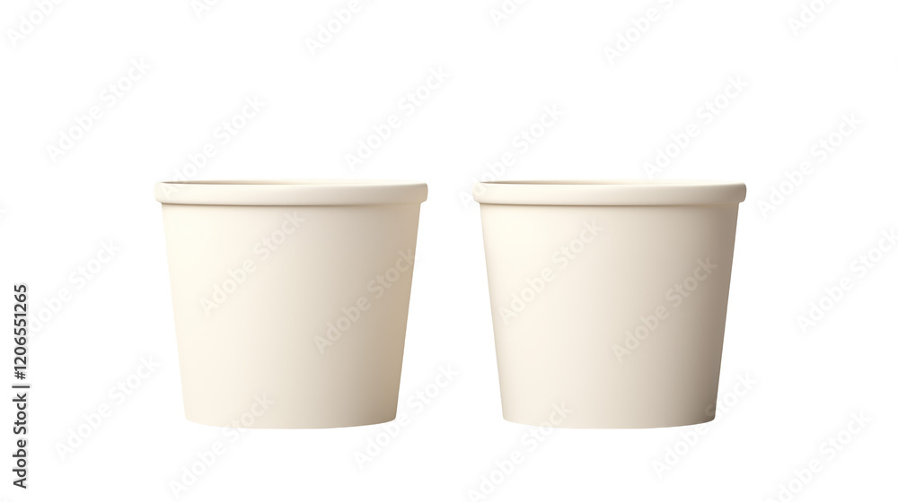 Two Blank Paper Cups Mockup on a transparent background Two Blank Paper Cups Mockup on a transparent background