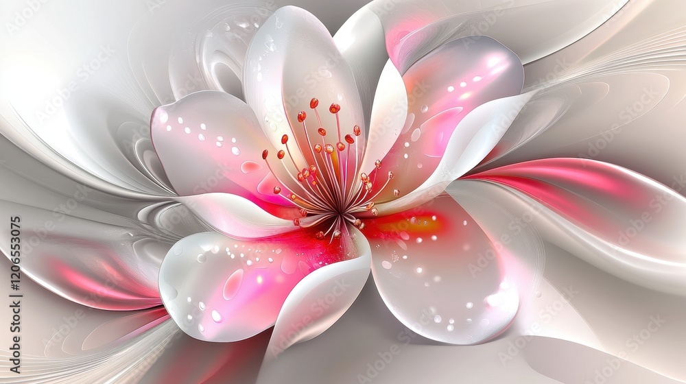 Fototapeta premium Delicate Pink and White Abstract Flower Blossom