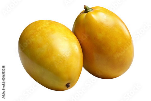 fresh yellow mangoes, showcasing their smooth texture and natural ripeness, ideal for culinary and tropical visuals. photo