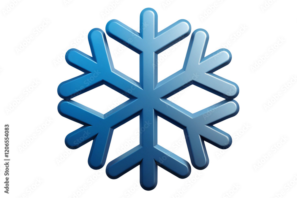 Minimalistic and elegant snowflake emblem with frosty blue hues, suitable for festive designs, seasonal projects, or cold climate representations. Minimalistic and elegant snowflake emblem with frosty blue hues, suitable for festive designs, seasonal projects, or cold climate representations.