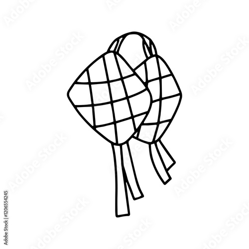 Doodles line art of ramadan kareem. eid fitr celebration element doodles stock. mudik, hampers, nastar, kue kering