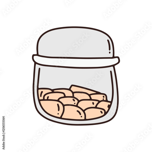 Doodles line art of ramadan kareem. eid fitr celebration element doodles stock. mudik, hampers, nastar, kue kering