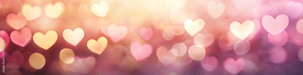 Fototapeta premium A soft, dreamy background of colorful hearts, evoking feelings of love and affection.