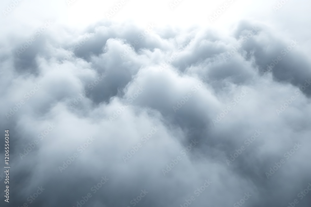 Obraz premium Aerial view of fluffy cumulus clouds.