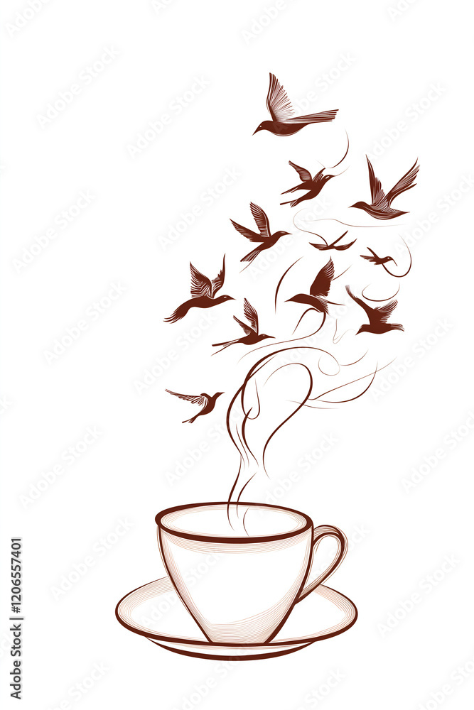 Fototapeta premium Coffee Steam Bird Migration