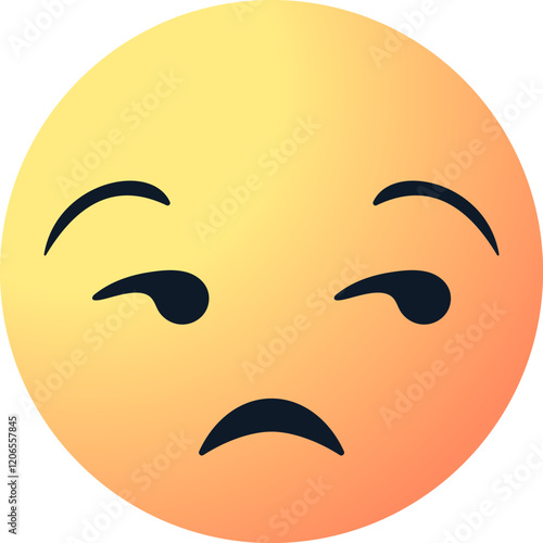 unamused emoji face emoticon with eyes looking to the side, raised eyebrows. annoyance, skepticism or dissatisfaction emotion