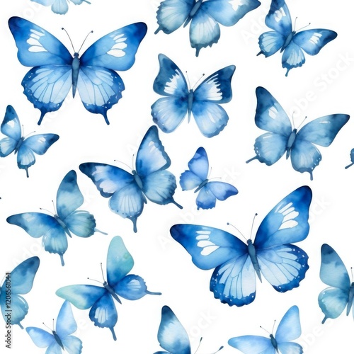 Watercolor seamless buterfly pattern background wallpaper