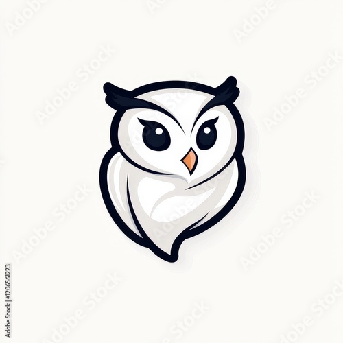 Owl logo design with black and white background suitable for branding and graphic design projects photo