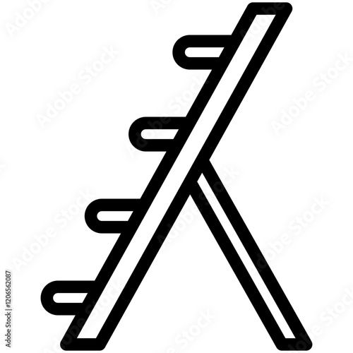 Ladder black outline icon. use for modern concept, print, UI, UX kit, web and app development. Vector EPS 10, related to labor day, industry, worker.