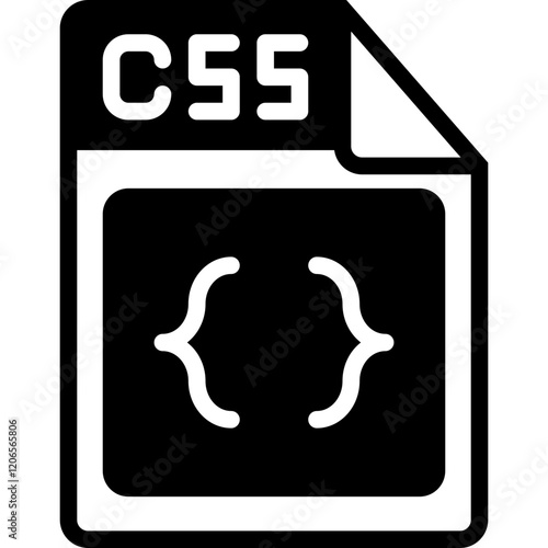 Css file glyph icon design vector