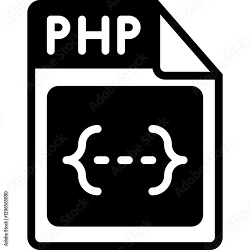 Php file glyph icon design vector