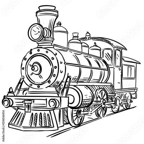 train handdrawn illustration