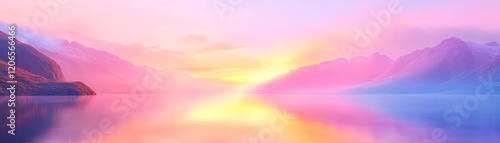 Sunrise over tranquil lake nature photography serene landscape calm environment peaceful view beauty of dawn photo