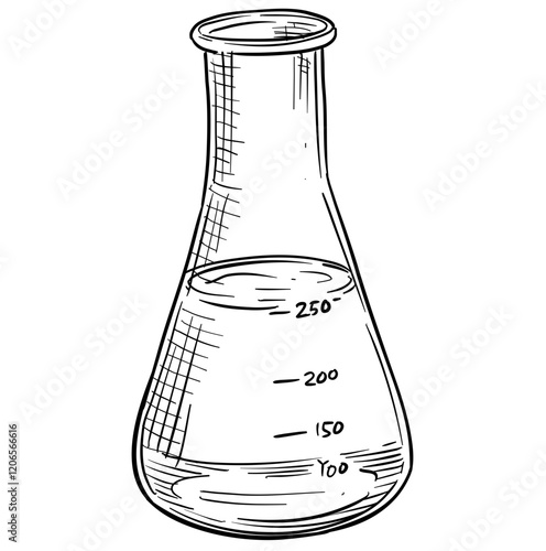erlenmeyer flask handdrawn illustration