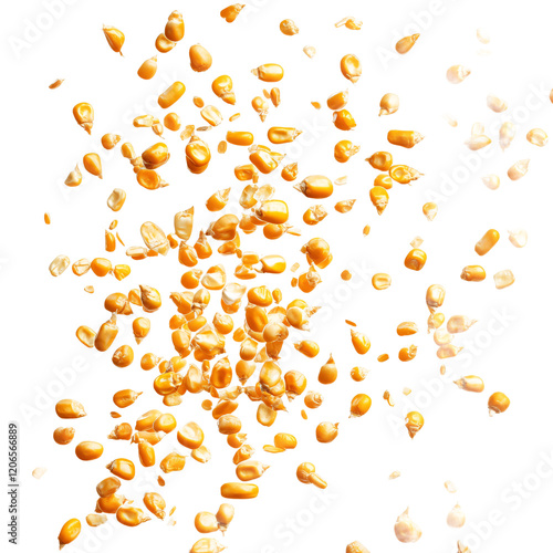 Grains of corn isolated on transparent background