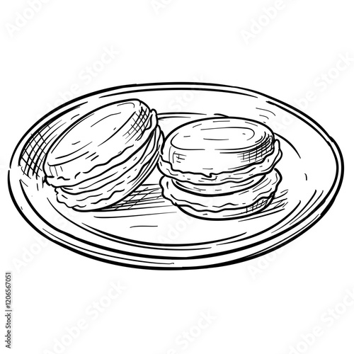 macaroon handdrawn illustration