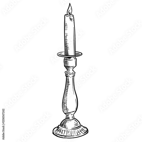 vintage candle handdrawn illustration