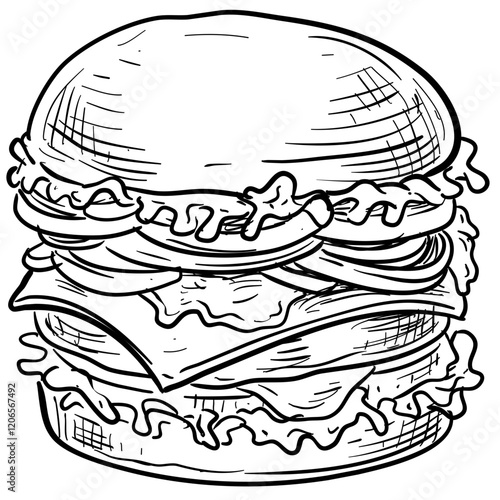 hamburger handdrawn illustration