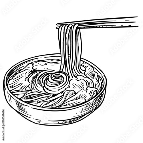 ramen handdrawn illustration