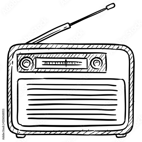 radio handdrawn illustration